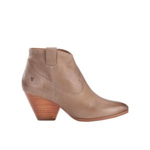 FRYE Tan / Ash  Reina Zip-Up Leather Booties 7.5